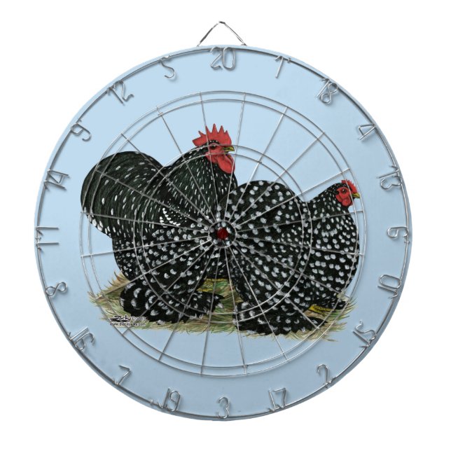 Cochin Mottled Chickens Dartboard (Front)