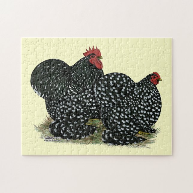 Cochin Mottled Chickens Jigsaw Puzzle (Horizontal)