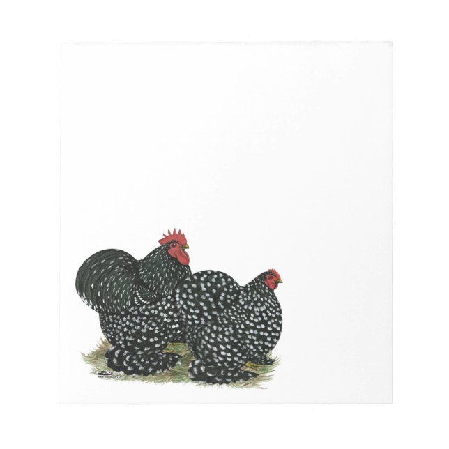 Cochin Mottled Chickens Notepad (Front)