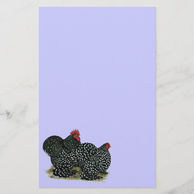 Cochin Mottled Chickens Stationery (Front)