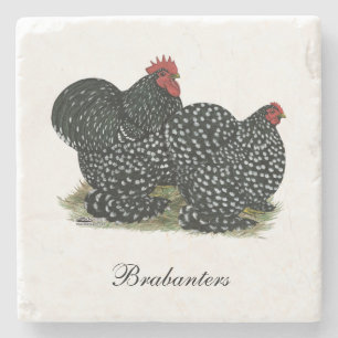 Cochin Mottled Chickens Stone Coaster