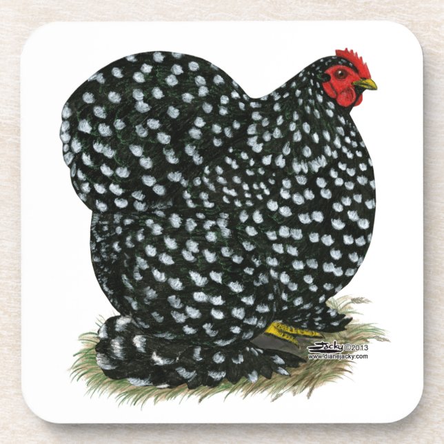 Cochin Mottled Hen Coaster (Front)