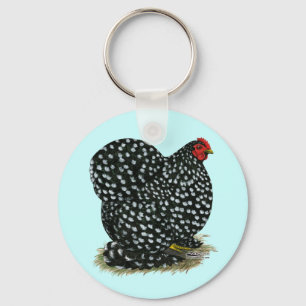 Cochin Mottled Hen Keychain