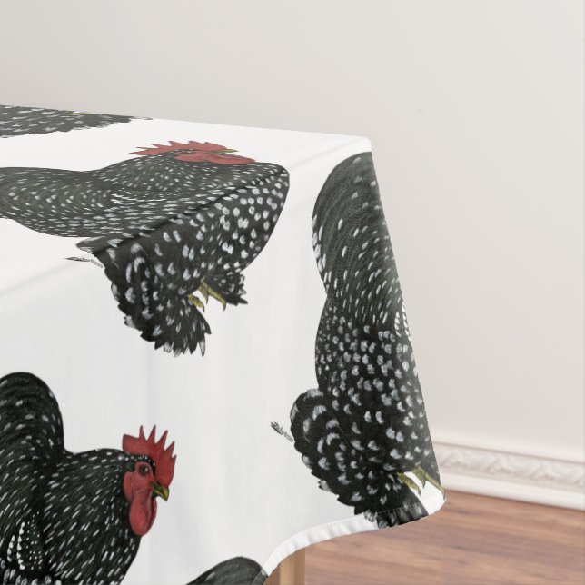 Cochin:  Mottled Rooster Tablecloth (In Situ)