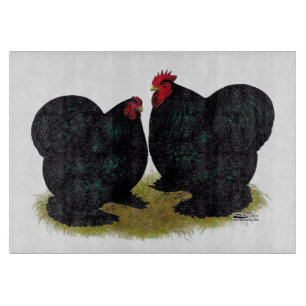 Cochins Black Bantam Pair Cutting Board