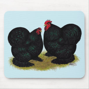 Cochins Black Bantam Pair Mouse Pad