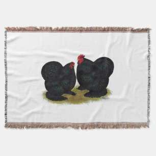 Cochins Black Bantam Pair Throw Blanket