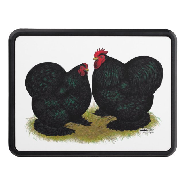 Cochins Black Bantam Pair Trailer Hitch Cover (Front)