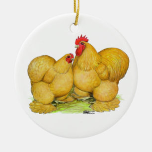 Cochins Buff Pair Ceramic Ornament