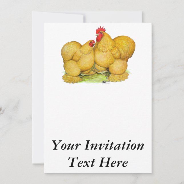 Cochins Buff Pair Invitation (Front)