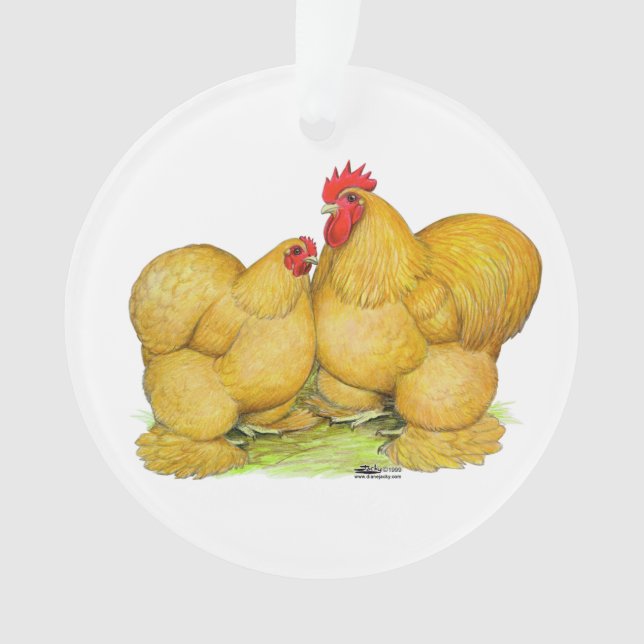 Cochins Buff Pair Ornament (Front)