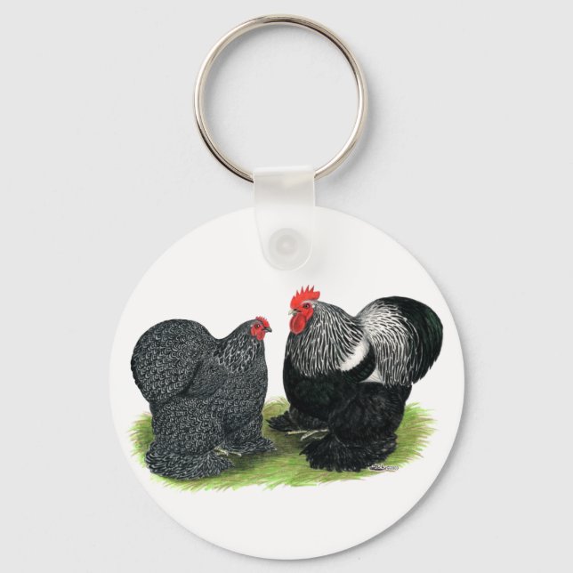 Cochins:  Silver-penciled Keychain (Front)