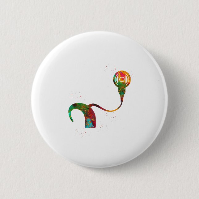 Cochlear implant 2 inch round button (Front)
