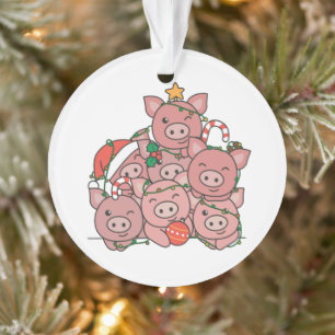 Cochon arbre de Noël drôle animal ornement de Noël
