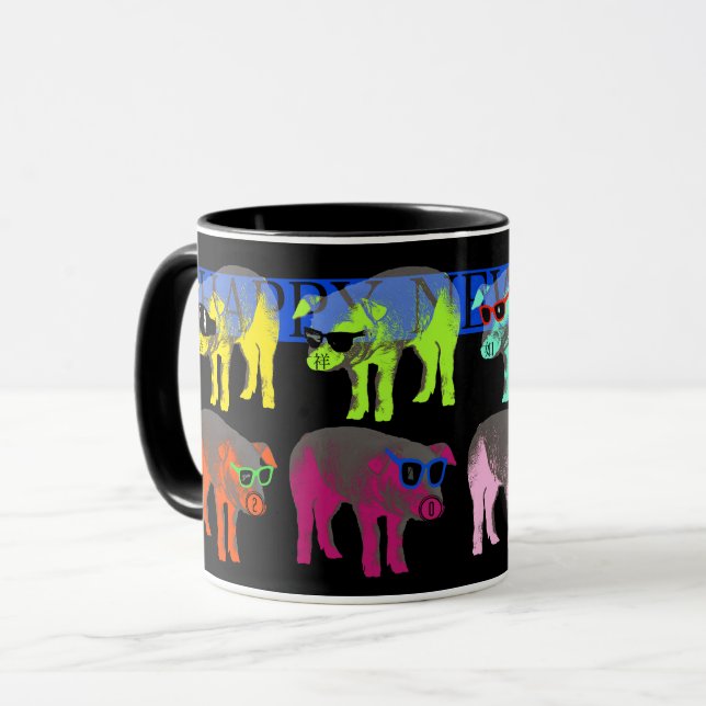 Cochon chinois Nouvel An 2019 Pop Combo Mug (Devant gauche)