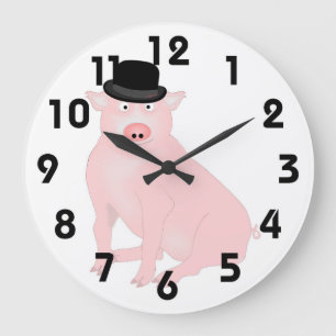 Cochon dans une horloge Casquette