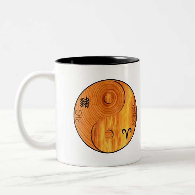 Cochon de bois 1935 1995 Béliers de feu zodiac Mug (Gauche)