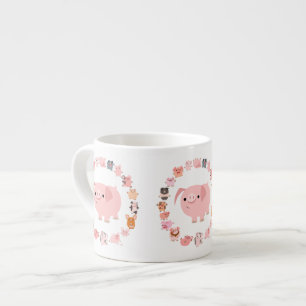 Cochon de dessin mignon Mandala Espresso Mug