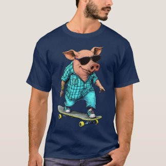 Cochon de patinage - T-shirt de vaches