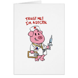 Cochon docteur avec seringue à la main   choisir l