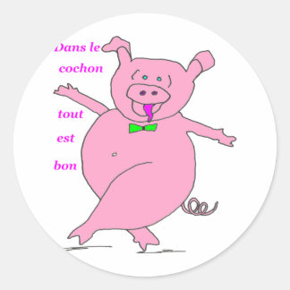 COCHON EVERYTHING IS GOOD 1.PNG CLASSIC ROUND STICKER