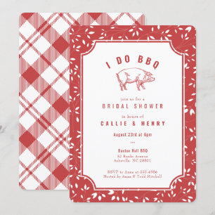 Cochon rouge I DO BBQ Bridal Shower Invitation