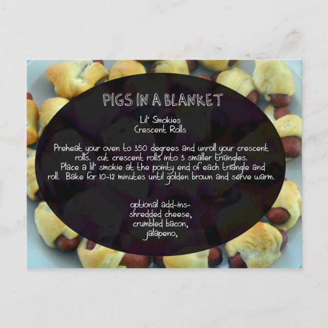 Cochons dans une carte de recette de couverture (Devant)