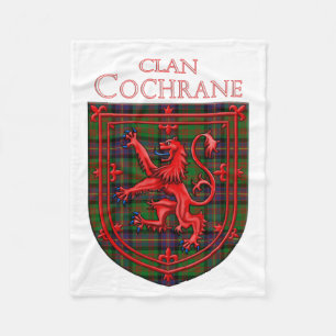 Cochrane Tartan Scottish Plaid Lion Rampant Fleece Blanket