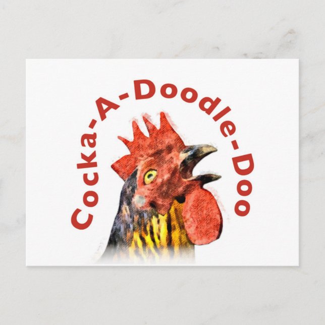Cock-A-Doodle-Doo Rooster Postcard (Front)