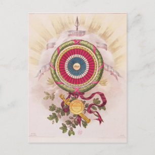 Cockade, emblem of 1848 postcard