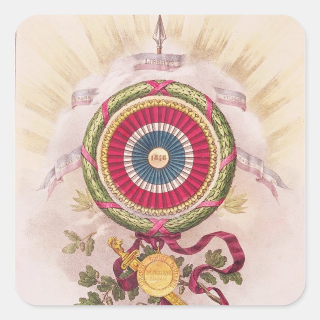 Cockade, emblem of 1848 square sticker (Front)