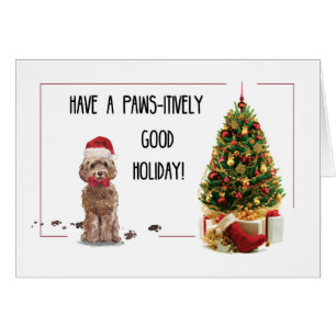 Cockapo Brown Funny Chien de Noël et Arbre