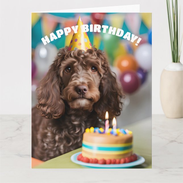 Cockapoo Birthday Party Card (Front)