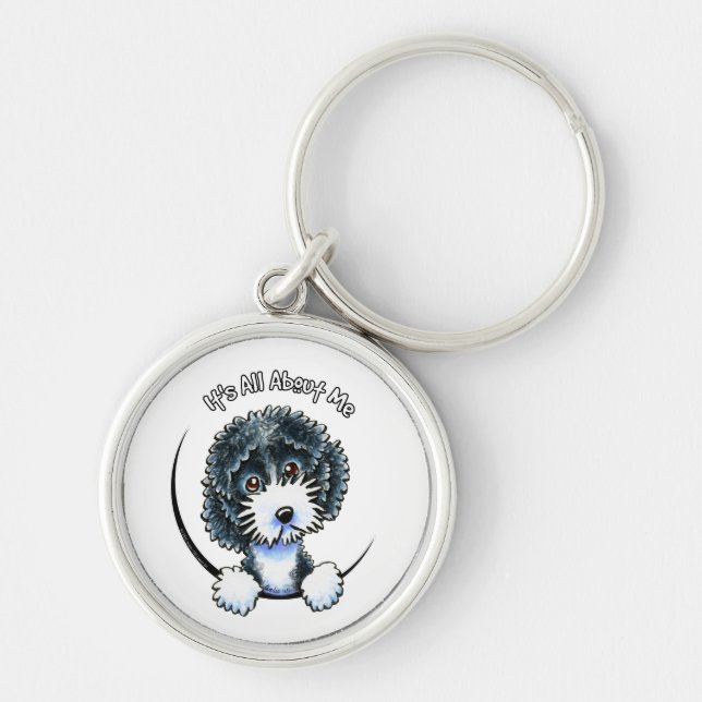 Cockapoo Black Parti IAAM Keychain (Front)