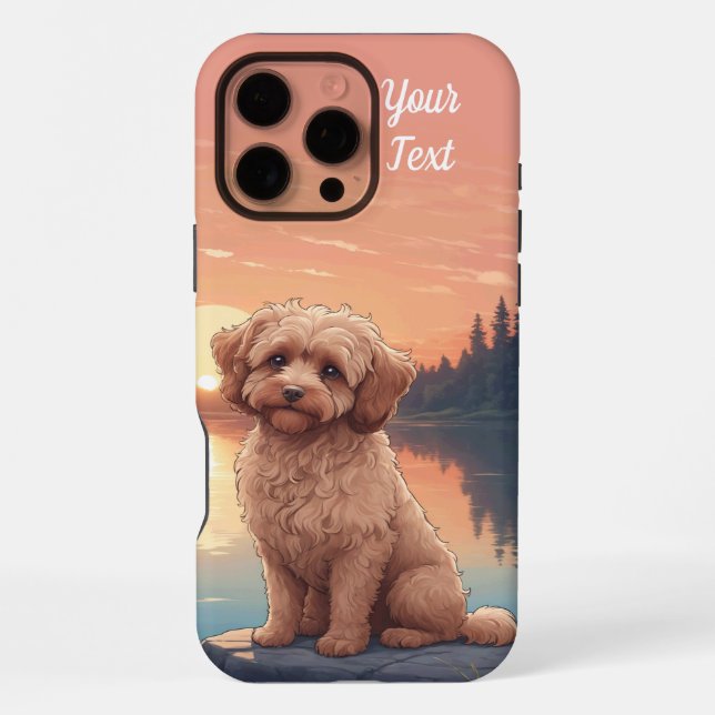 Cockapoo by Lake iPhone Case (Back)
