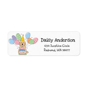 Cockapoo Cavapoo Birthday Party Return Address