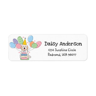 Cockapoo Cavapoo Birthday Party Return Address