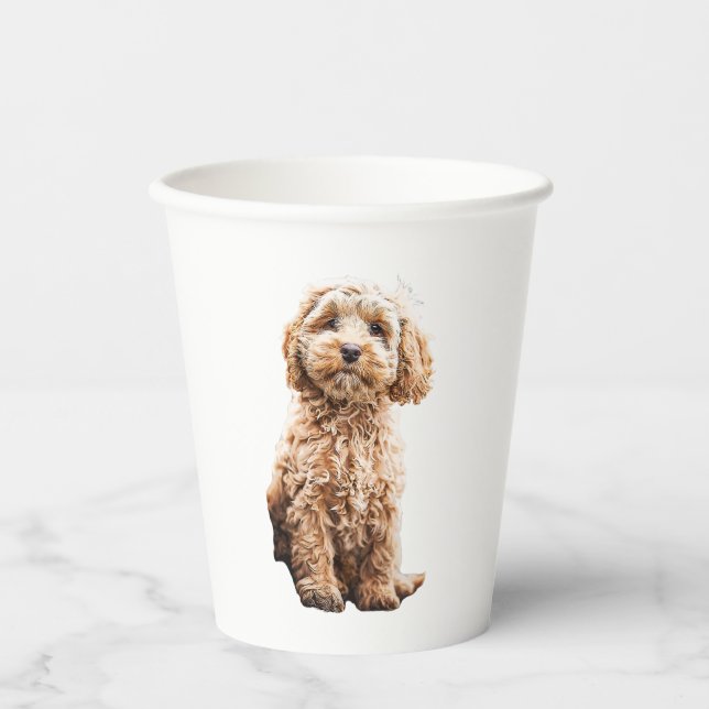 Cockapoo Cavoodle Labradoodle Cute Puppy Dog- Pood Paper Cups (Front)
