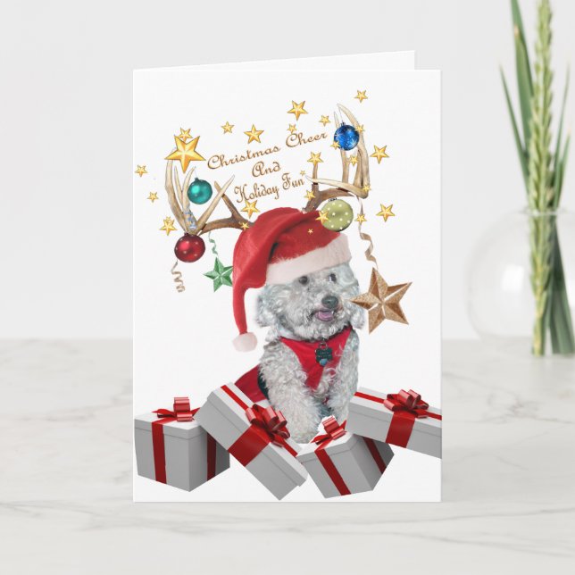 Cockapoo Christmas Cheer & Fun Holiday Card (Front)