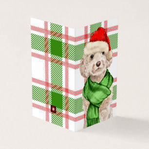 Cockapoo Christmas Dog Red and Green Plaid Holiday