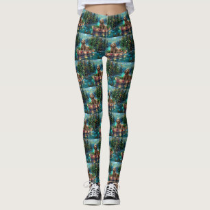 Cockapoo Christmas Festive Voyage Leggings