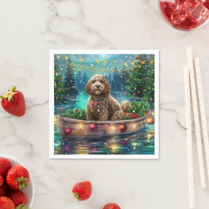 Cockapoo Christmas Festive Voyage Napkin