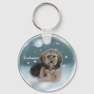 Cockapoo Christmas Gifts Keychain