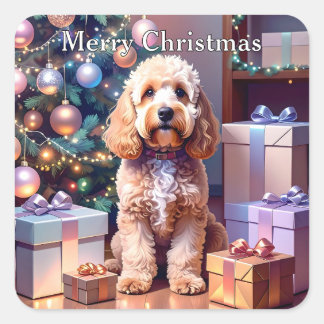 Cockapoo Christmas Square Sticker