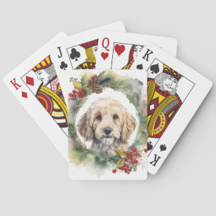 Cockapoo Christmas Wreath Festive Pup Playing Cards