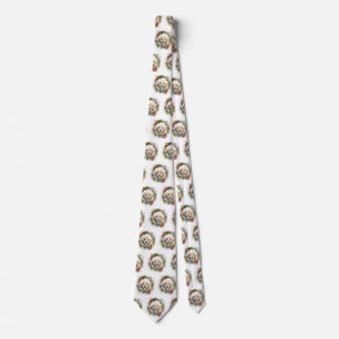 Cockapoo Christmas Wreath Festive Pup  Tie
