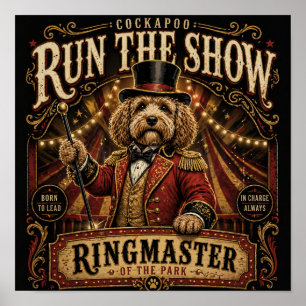 Cockapoo Circus Ringmaster Poster Dog Wall Art
