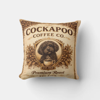 Cockapoo Coffee Co Pillow | Dog Lover Cushion Gift