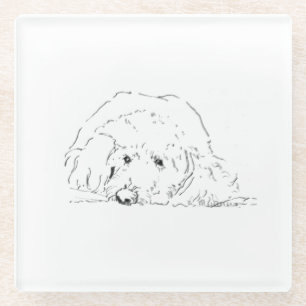 Cockapoo Coffee Mugs, Dog Lover Gift Ideas Glass Coaster
