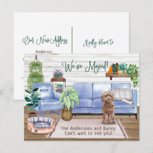Cockapoo Cozy New Home Moving          Announcement Postcard
